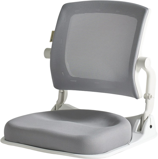 퍼백 PB-L1503 브리즈백 접이식 휴대용 좌식의자 일식집 다다미방 허리 편안한 바닥의자, 화이트프레임, 올그레이[PB-L1503WH0200]