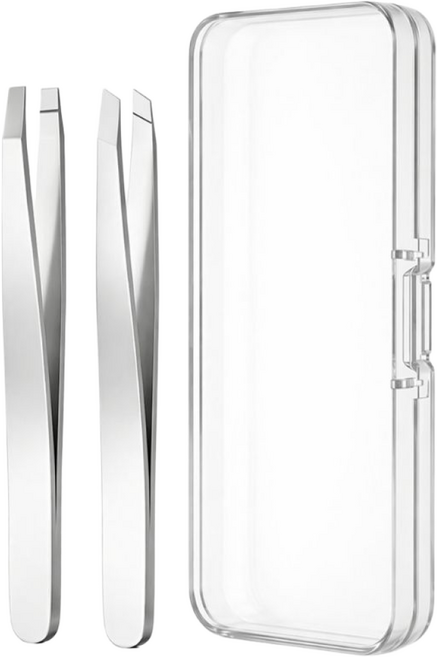 온리담 정밀 속눈썹 핀셋 미세모족집게 트위저 2개, 1세트, 실버