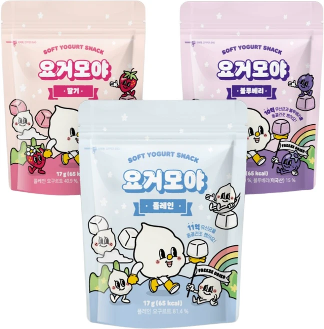 요거모야 유아용 동결건조 큐브 요거트볼 3종, 51g, 1세트, 요거트 3종 세트 - 쿠팡