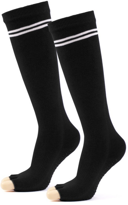 데비 비비드 논슬립 컷토우 요가 니삭스