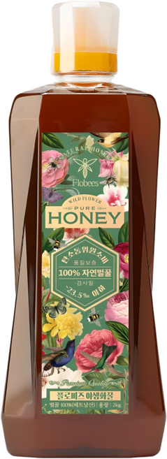 플로비즈 시그니처 야생화꿀 2kg 베트남 자연벌꿀, 1개