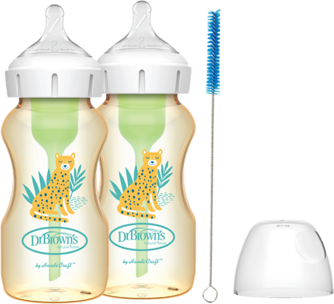 닥터브라운 옵션스 플러스 데코 와이드넥 PPSU 젖병 270ml 2p, 혼합색상, 2개