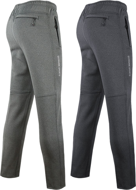 WFD902기모멜란지트레이닝 겨울 남성용 따뜻한 기모 스판 밴딩 바지 운동복 팬츠 작업복 등산복 2장세트