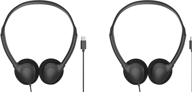 디보이스 CH-S3C 고음질 C타입 초경량 헤드폰 2개 1세트 음악감상 학습용 인강