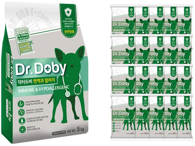 닥터도비 강아지 면역 기능성 사료, 피부/피모+알러지, 5kg, 1개 - 쿠팡