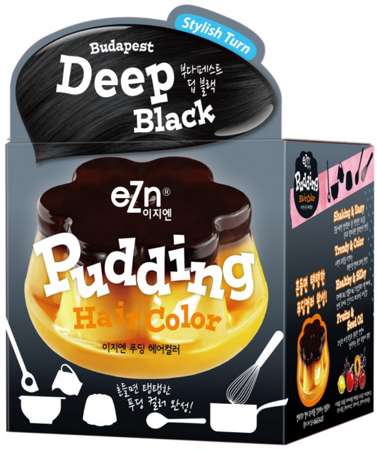 eZn 푸딩 헤어컬러 염모제, 부다페스트딥블랙, 1개