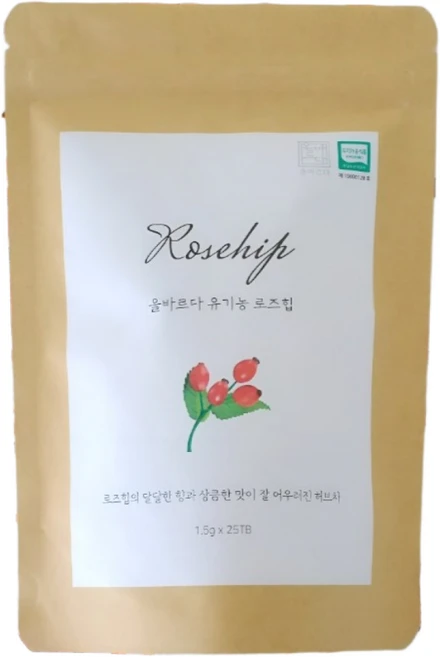 올바르다 유기농 로즈힙 차 티 열매차 원물, 130g, 130g, 1개, 1개입 - 쿠팡