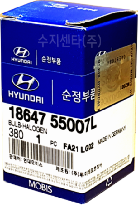 현대모비스 할로겐 전조등 H7 / 1864755007L / 18647 55007L / 벌브-할로겐(H7) / 할로겐전구 / 순정부품, 1개