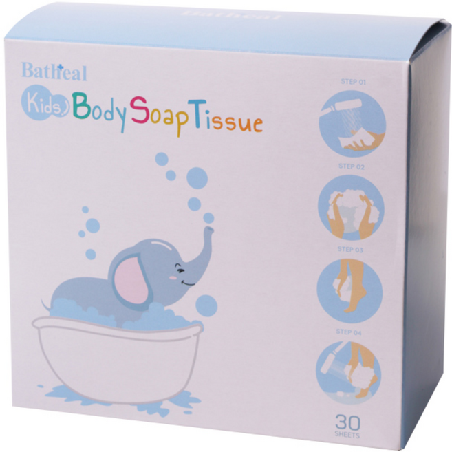 바쓰힐 키즈 바디솝 샤워티슈 밀크향 30p, 1개