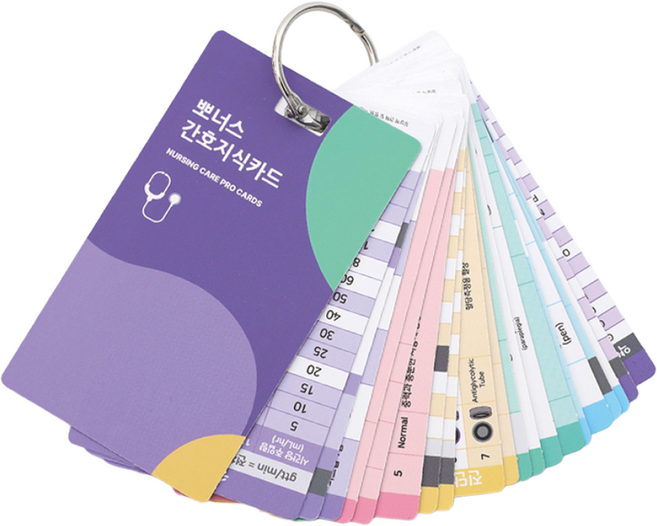 뽀너스 간호지식카드 41종 세트, 혼합색상, 1세트