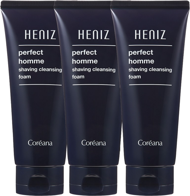 코리아나 히니즈 퍼펙트 옴므 쉐이빙 클렌징 폼 150ML 모공 피지 각질 케어 노페물 제거, 3개