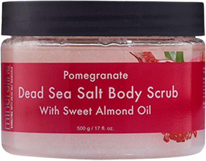 루오드 미네랄라인 바디 스크럽 솔트 사해 소금 에센셜 오일 보습 바디 클렌징, 석류 향, 1개, 500g