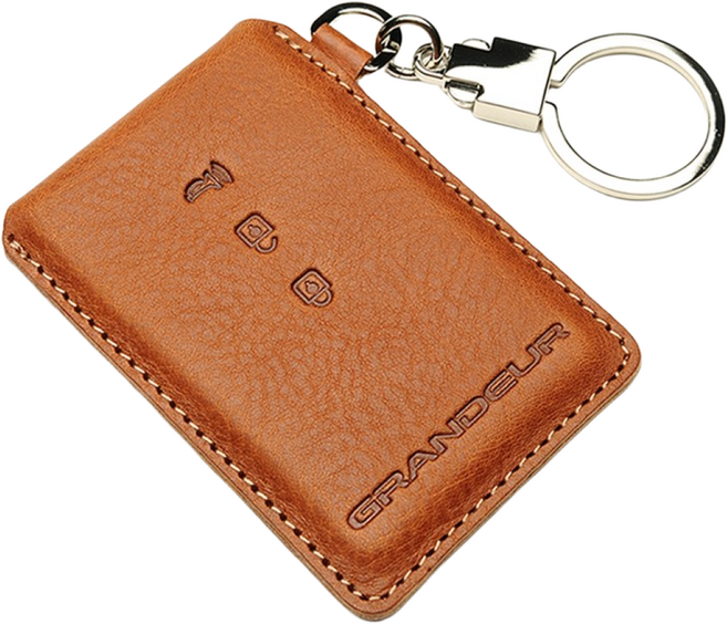 KEINZ 더뉴 그랜저 IG 카드키 스마트키 케이스 Square 키홀더, A형, 캐러멜탄