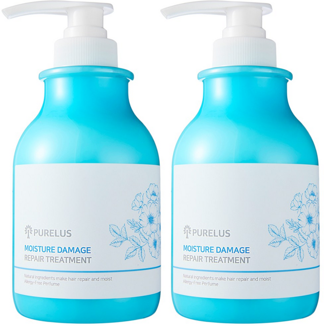 퓨어러스 모이스처 데미지 리페어 헤어트리트먼트, 2개, 500ml