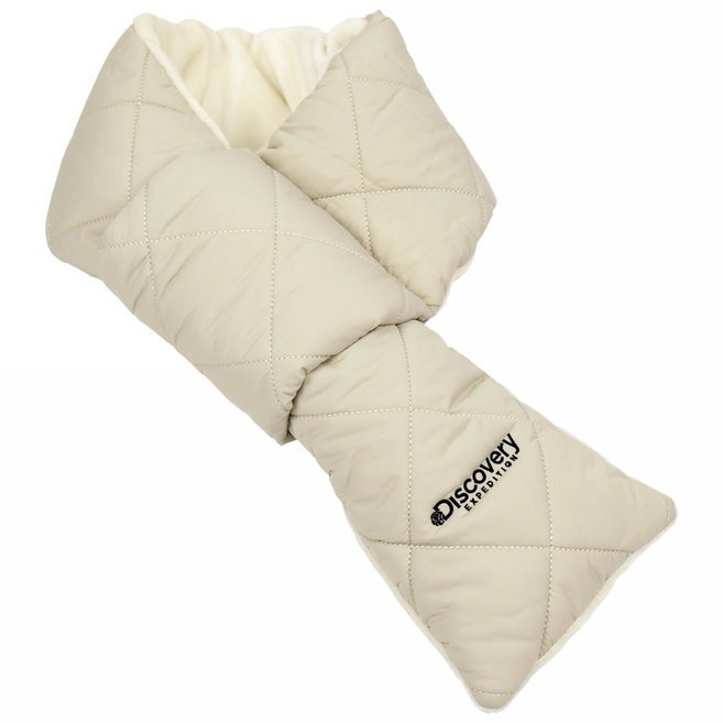 디스커버리 남여공용 멜로즈 퀄팅 경량 패딩 머플러 목도리 넥워머 베이지