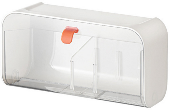 HK.sell 소품담아 벽부착 다용도 정리함 투명 보관 수납함, 1개, 투명 화이트