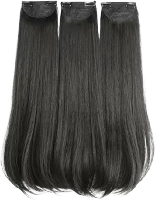 가발위드 붙임머리 부분 가발 C컬 10cm 3피스 세트, 1개, 네츄럴블랙50cm