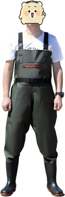 Fowod 가슴장화 해루질 갯벌 낚시 낚시장화 갯벌체험옷, 270, 녹색