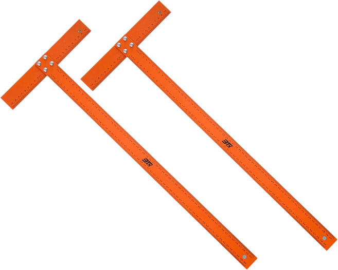 3Tx T자 알루미늄 티자 타일용 건축 설계 60cm 제도용 수공구 측정 목공용 주황색, 2개