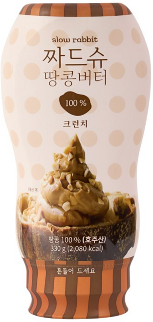 슬로우래빗 짜먹는 땅콩버터 짜드슈 크런치, 330g, 1개