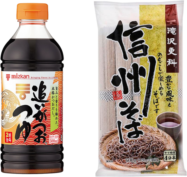 미쯔칸 농축쯔유 500ml + 니신 신주 소바 600g, 2개