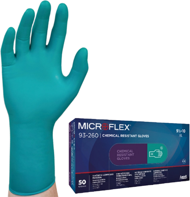 안셀 일회용 내화학장갑마이크로플렉스 93-260 50매 니트릴 네오프렌, 50개