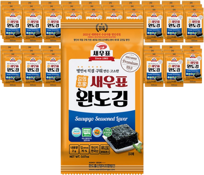 새우표 완도 도시락김, 2g, 60개