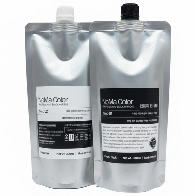 두피에 묻지 않는 염색약 노마 컬러 300ml 흑색 +영양앰플/스피드 새치염색, 1개