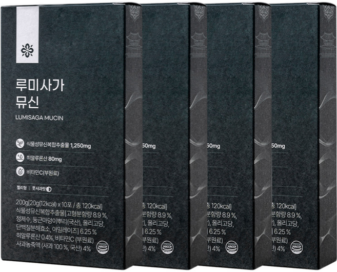 루미사가 뮤신 식물성 히알루론산 젤리, 200g, 4개