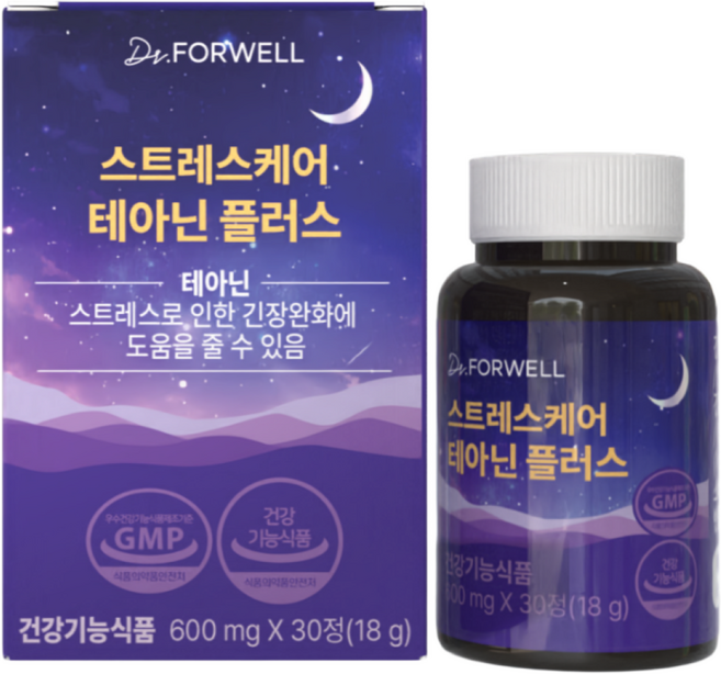 닥터포웰 테아닌플러스 산조인 항불안 불면증 긴장완화제 치료제 성분식품, 1개, 30정