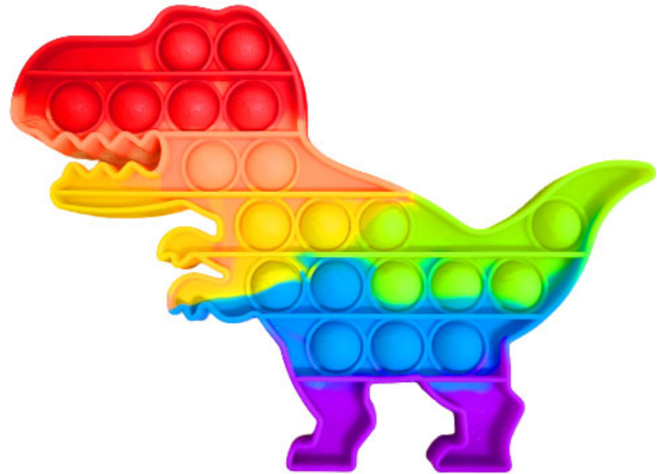 KC인증 팝잇업 레인보우 뽁뽁이 무지개꾹꾹이 푸쉬팝 스트레스 해소 장난감, 공룡, 1개