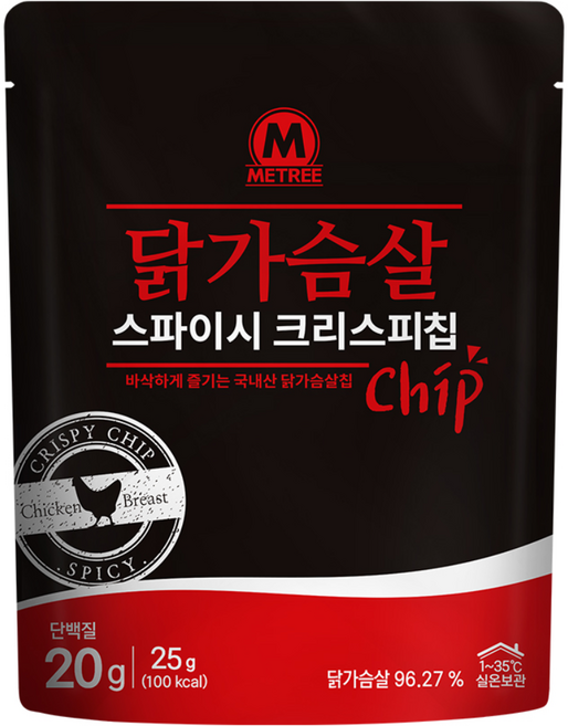 미트리 닭가슴살 크리스피칩 스파이시, 25g, 20개