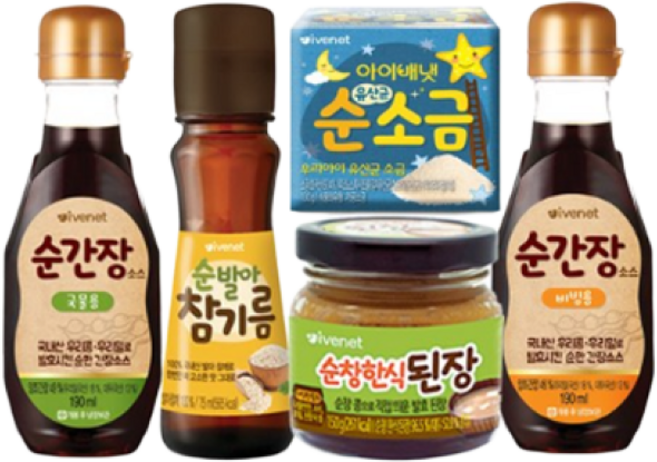 [아이배냇] 베베 이유식 순간장 국물1+비빔1+소금1+된장1+참기름1 행사, 순간장 국물1개+비빔1개+소금1개+된장1개+참기름1개, 1세트