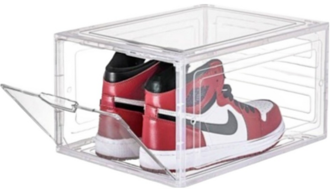 써뉴즈 고급 아크릴 신발 정리 케이스 M, 투명, 1개