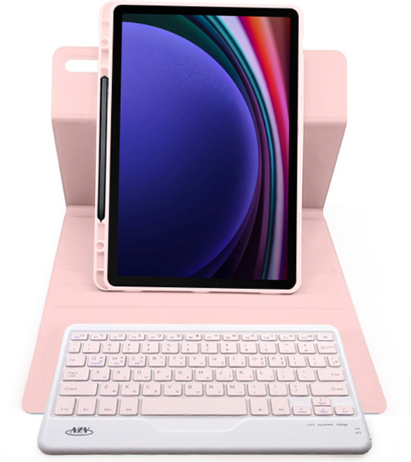 갤럭시탭 S11 호환 콤비 회전 블루투스 키보드 S펜수납 북커버 케이스, 핑크, 1개