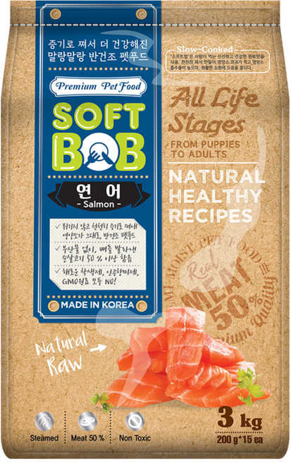 전연령 강아지 소프트밥 반건조사료, 연어, 3kg, 1개