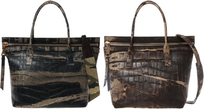 잘모이 리얼 크로커다일 리네아 악어가죽 여성 토트백 POW T 1001