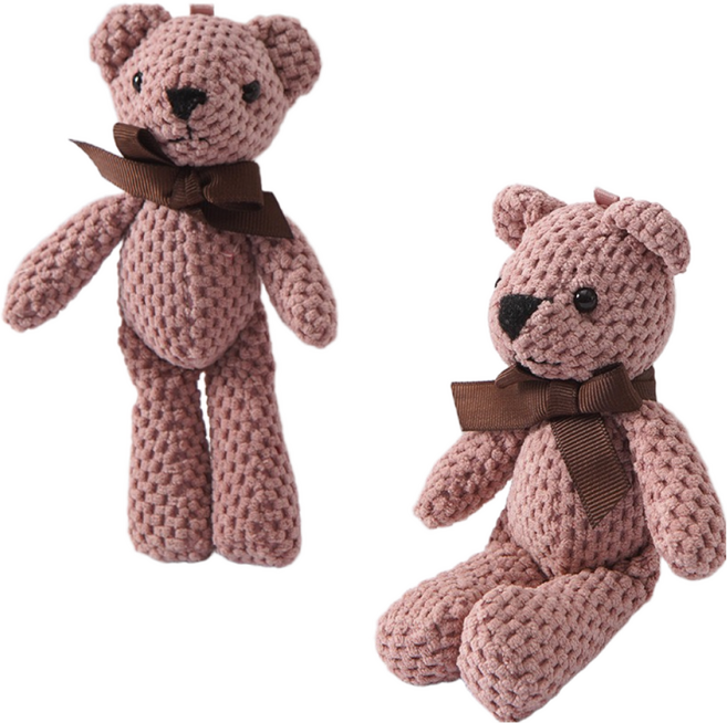 오늘도쭌 귀엽고 포근한 테디 곰돌이 키링, 러블리핑크, 1개