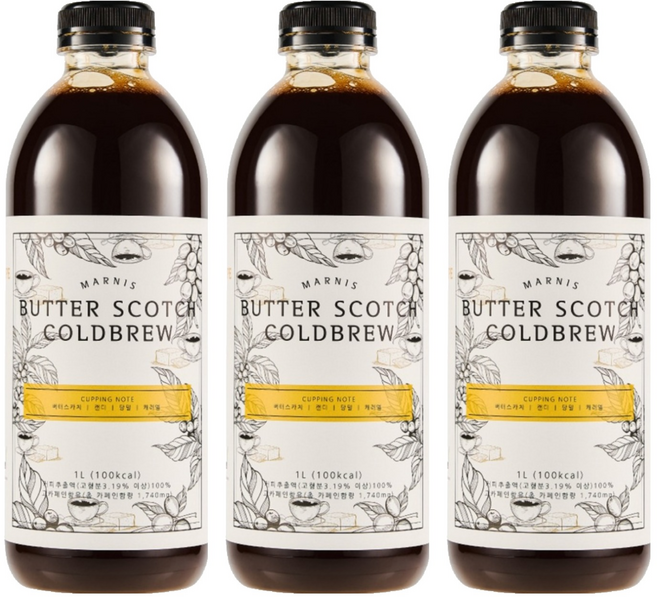 마르니스 버터스카치 콜드브루 원액, 1L, 1개입, 3개