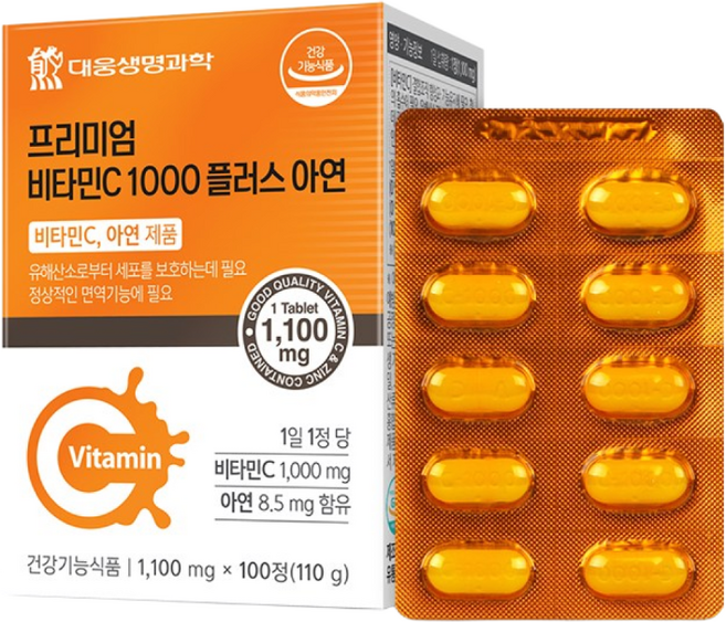대웅생명과학 면역 비타민C 1000 플러스 아연 100정 1박스, 1개