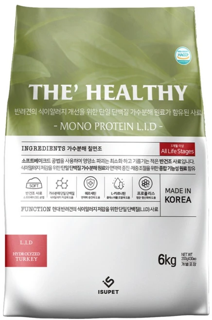 더헬씨 모노프로틴 LID 칠면조 가수분해 소프트 사료 6kg + 증정, 6.4kg, 1개 - 쿠팡