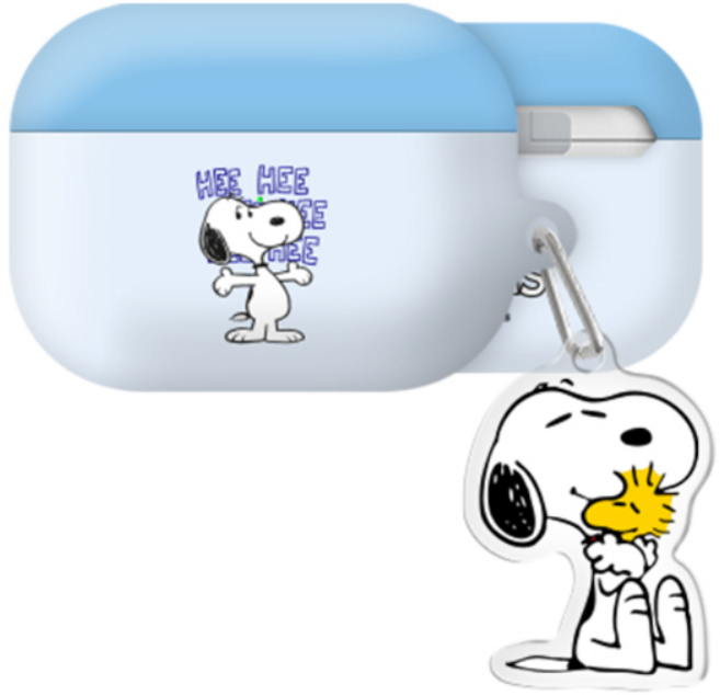 빈티지 스누피 에어팟프로2/에어팟3/에어팟4 하드 케이스 +아크릴키링 세트, 빈티지스누피무드_짜잔, AirPods(4세대), 1개