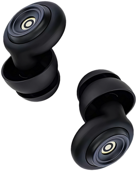 [제로데시벨] 소음차단 이어플러그 실리콘 귀마개 블랙 (케이스 포함), 6개, 4개입