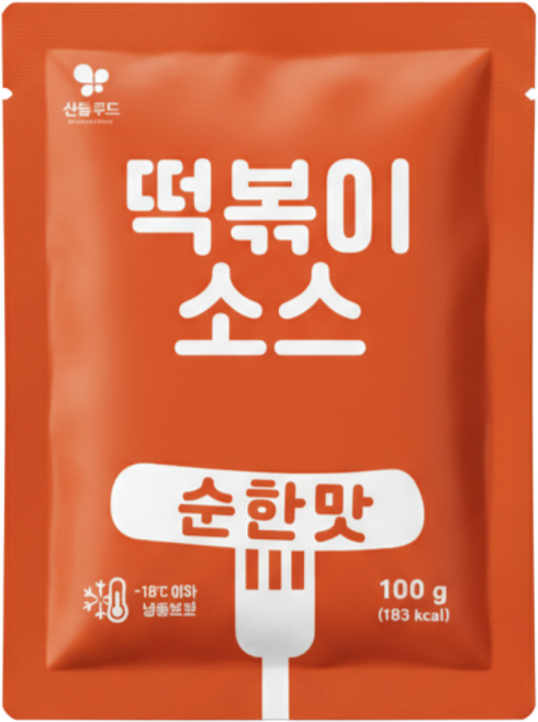 산들푸드 떡볶이 소스 순한맛 100g 냉동보관, 7개, 100ml