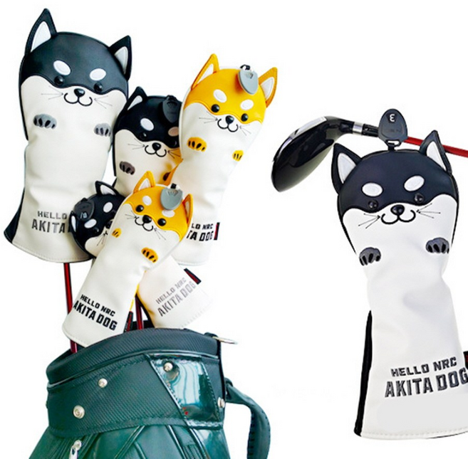 fooi 시바견 골프채 식별태그 헤드커버 드라이버 유틸 골프커버 5시전 당일발송, 옐로우 드라이버 커버