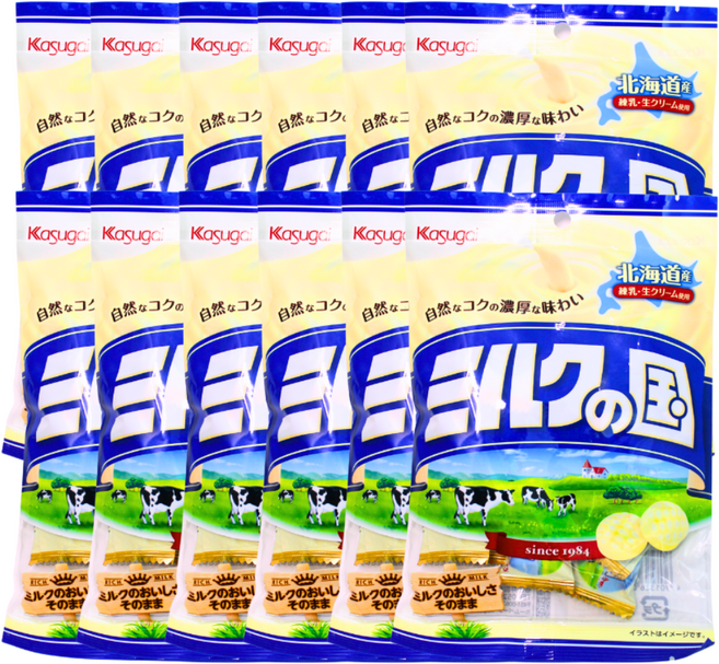 카수가이 밀크 노 쿠니 사탕, 120g, 12개