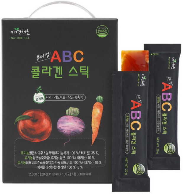 자연채움 뷰티업 ABC 콜라겐 스틱 100포, 1박스, 2kg