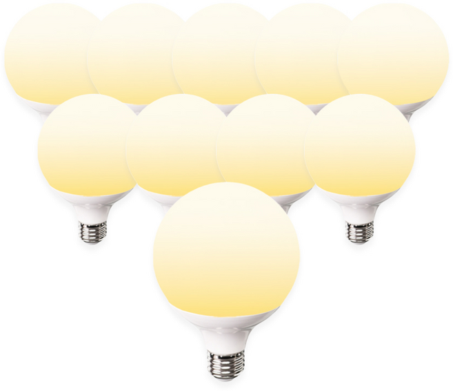 라인조명 LED 에코 볼구 볼전구 볼램프 12W 숏타입/롱타입 (주광 전구 주백), LED 숏볼구 10개 전구색(노란빛)