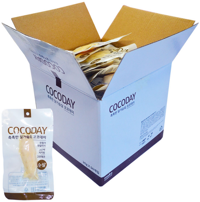 마코펫 고양이 촉촉한 닭가슴살 코코데이 간식, 순살, 20g, 50개