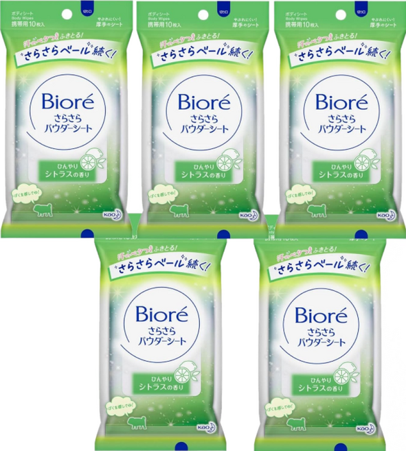 비오레 Biore 사라사라 파우더 시트 시트러스향 10개입 5개세트, 5개